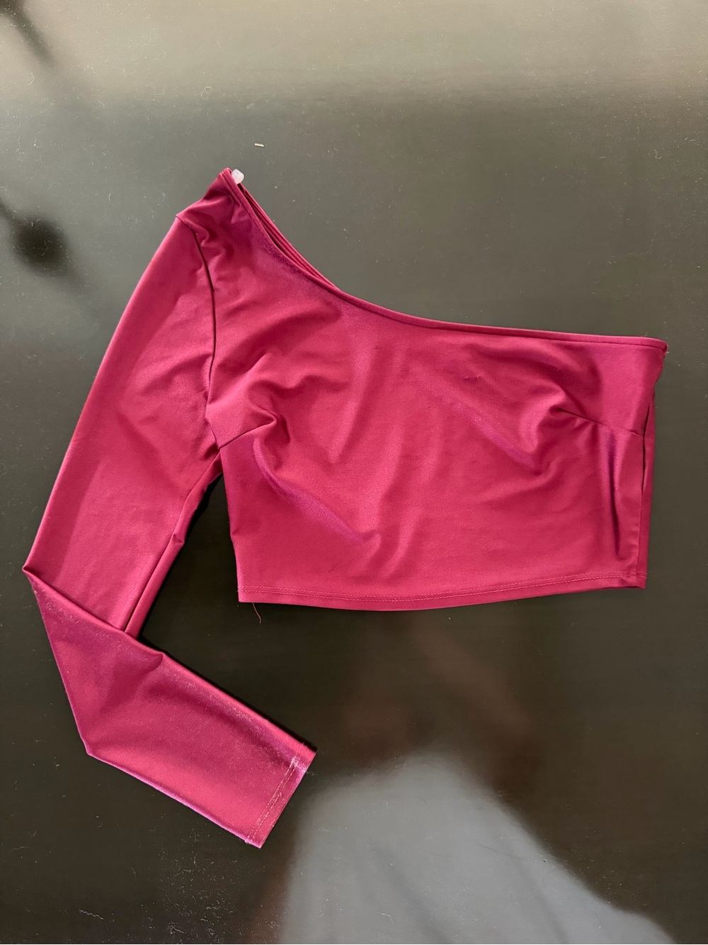 Magenta Set- One-Shoulder Dance Top and Ruffle Skirt